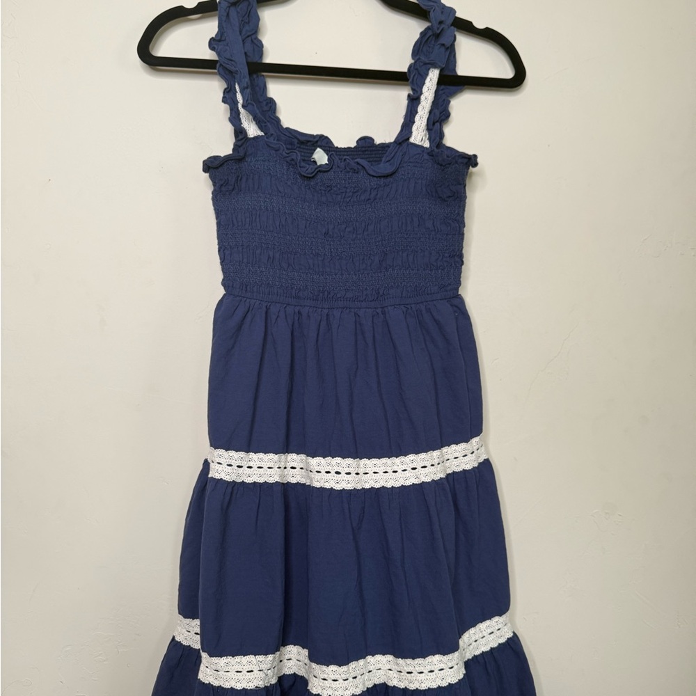 Blue and White Smock top dress